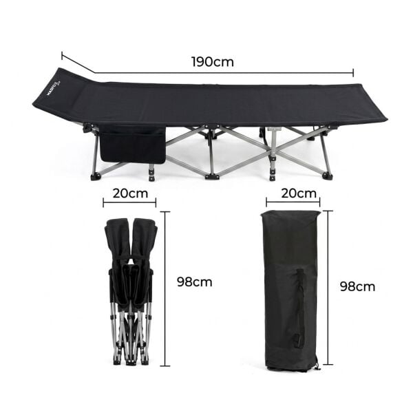 Madfox AeroLift Katlanır Kamp Yatağı Kampet BLACK