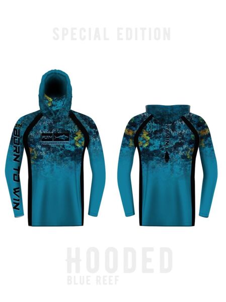 Fujin Performance Hooded Kapüşonlu T-Shirt Blue Reef Blue Reef - 2XL