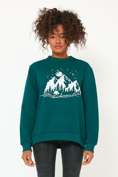 North Trace Seasonal Kadın Sweatshirt ( Kamp Baskılı ) Nefti - S