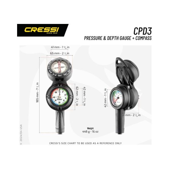 Cressi CPD3 Dalış Konsolu ve Derinlik Hesaplayıcı