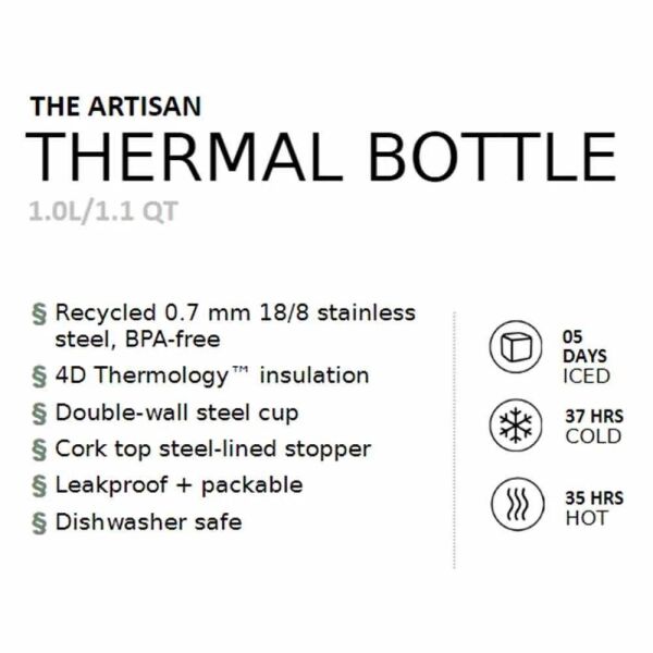 Stanley The Artisan Thermal Bottle Paslanmaz Çelik Termos 1 Lt YEŞİL