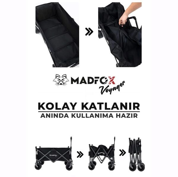 Madfox Voyager Katlanır Çok Amaçlı Yük Taşıma Arabası [Vagon] BLACK