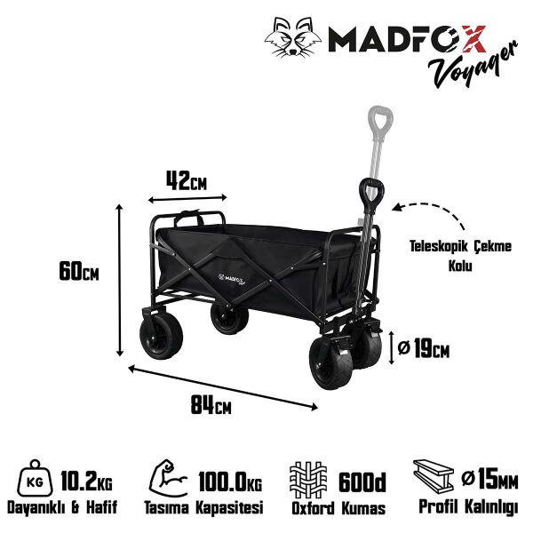 Madfox Voyager Katlanır Çok Amaçlı Yük Taşıma Arabası [Vagon] BLACK