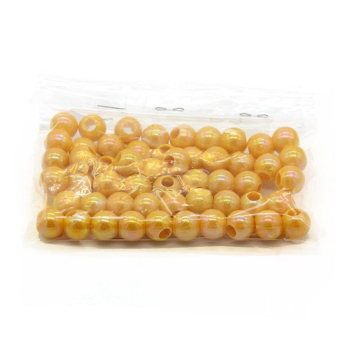 Yuvarlak Plastik Boncuk Sarı 11mm