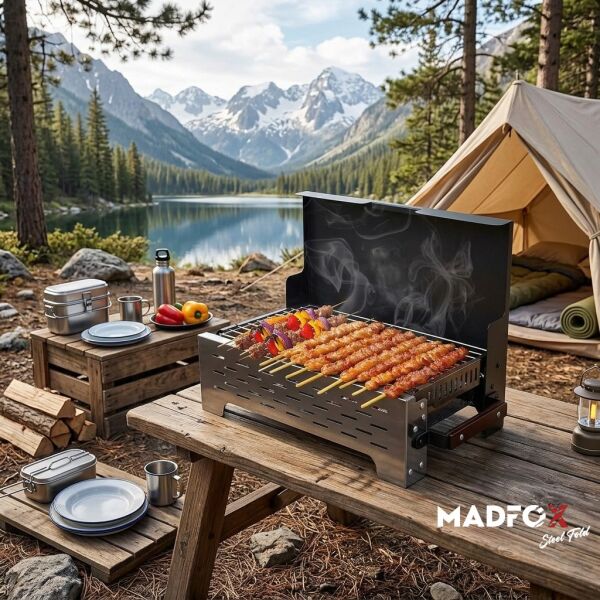 Madfox SteelFold Paslanmaz Çelik Katlanabilir Mangal SİLVER