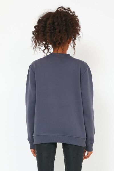 North Trace Seasonal Kadın Sweatshirt ( Pusula Baskılı ) Füme