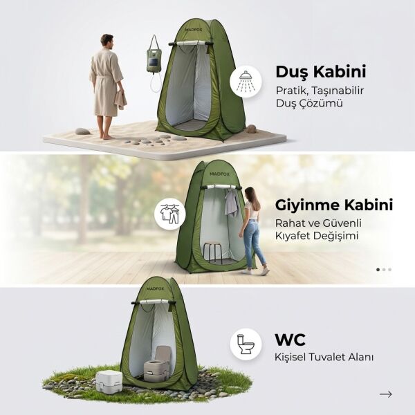 Madfox SoloPeak Pop-UP Duş, WC ve Giyinme Çadırı GREEN