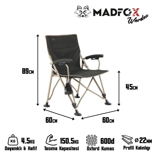 Madfox Warden Katlanır Kamp Sandalyesi YEŞİL