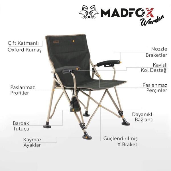 Madfox Warden Katlanır Kamp Sandalyesi YEŞİL