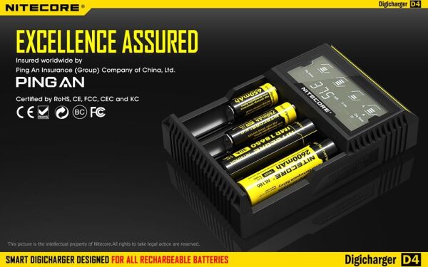 Nitecore D4 Pil Dolum Kiti (Digicharger)