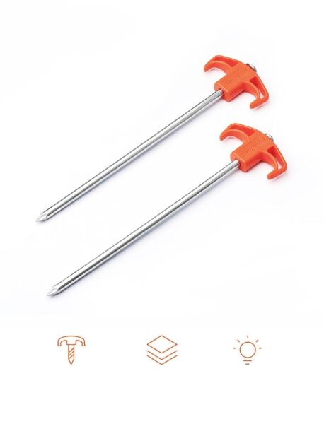 Naturehike Çadır Kazığı 25 cm ( Galvanizli Demir ) (2 Pcs) TURUNCU