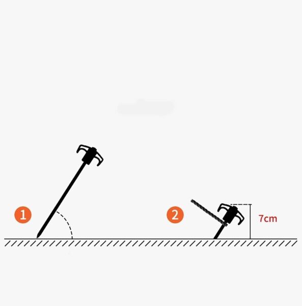 Naturehike Çadır Kazığı 25 cm ( Galvanizli Demir ) (2 Pcs) TURUNCU