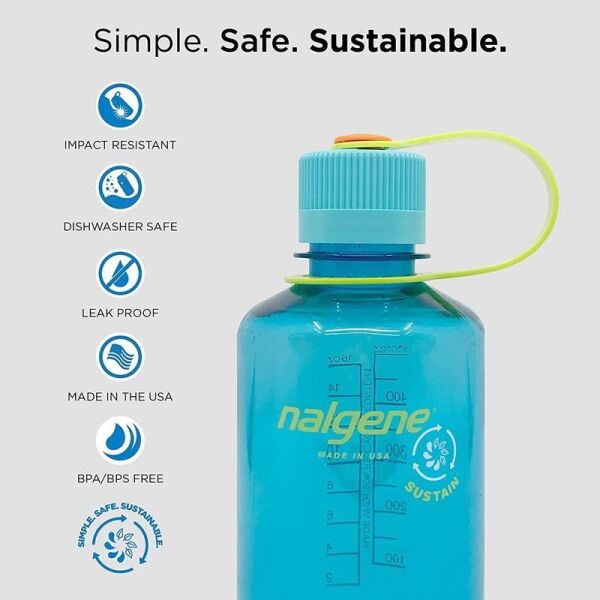 Nalgene 16oz Narrow Mouth Loop-Tops Tritan Suluk Clementine