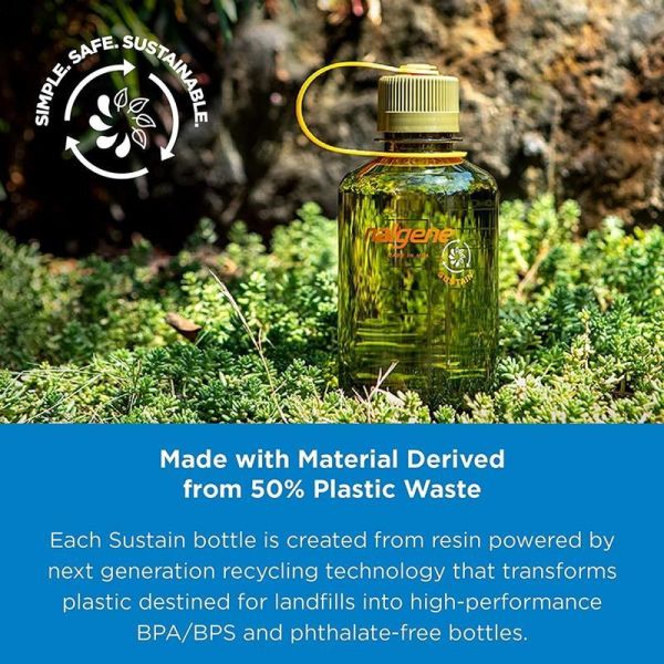 Nalgene 16oz Narrow Mouth Loop-Tops Tritan Suluk Clementine