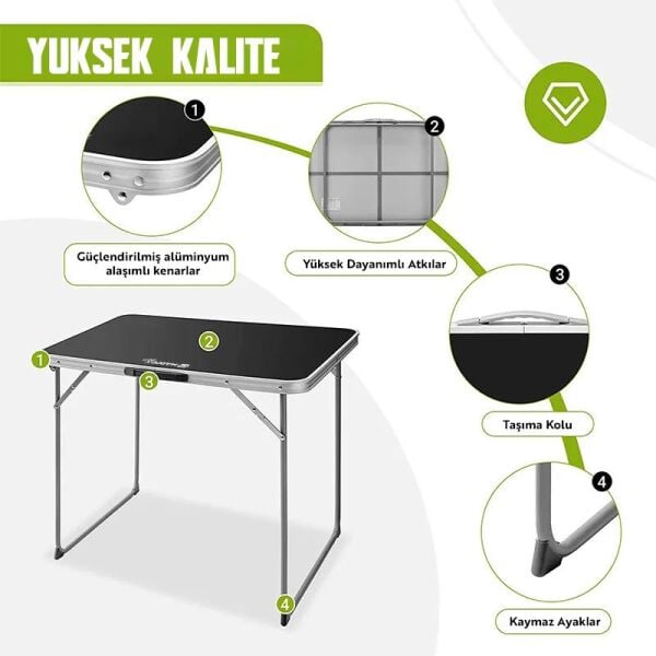Madfox Zenith Katlanır Kamp Masası SİYAH