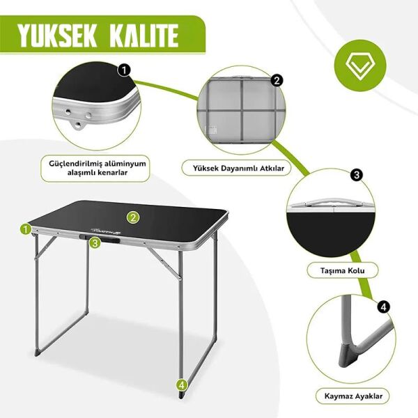 Madfox Zenith Katlanır Kamp Masası SİYAH