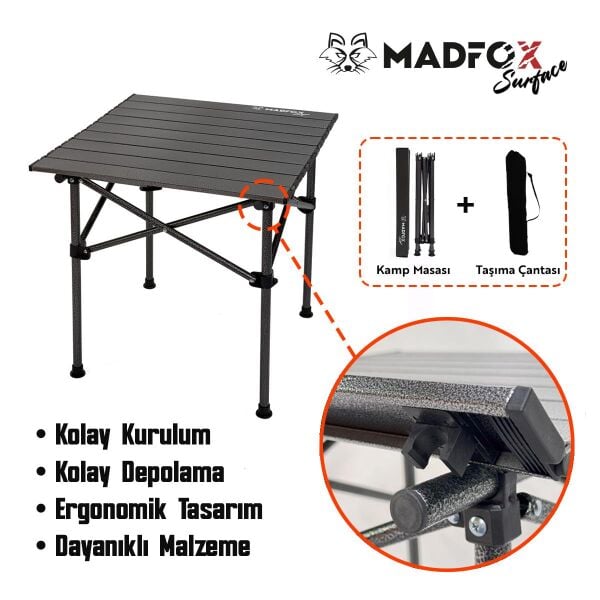 Madfox Surface Küçük Boy Katlanır Kamp Masası