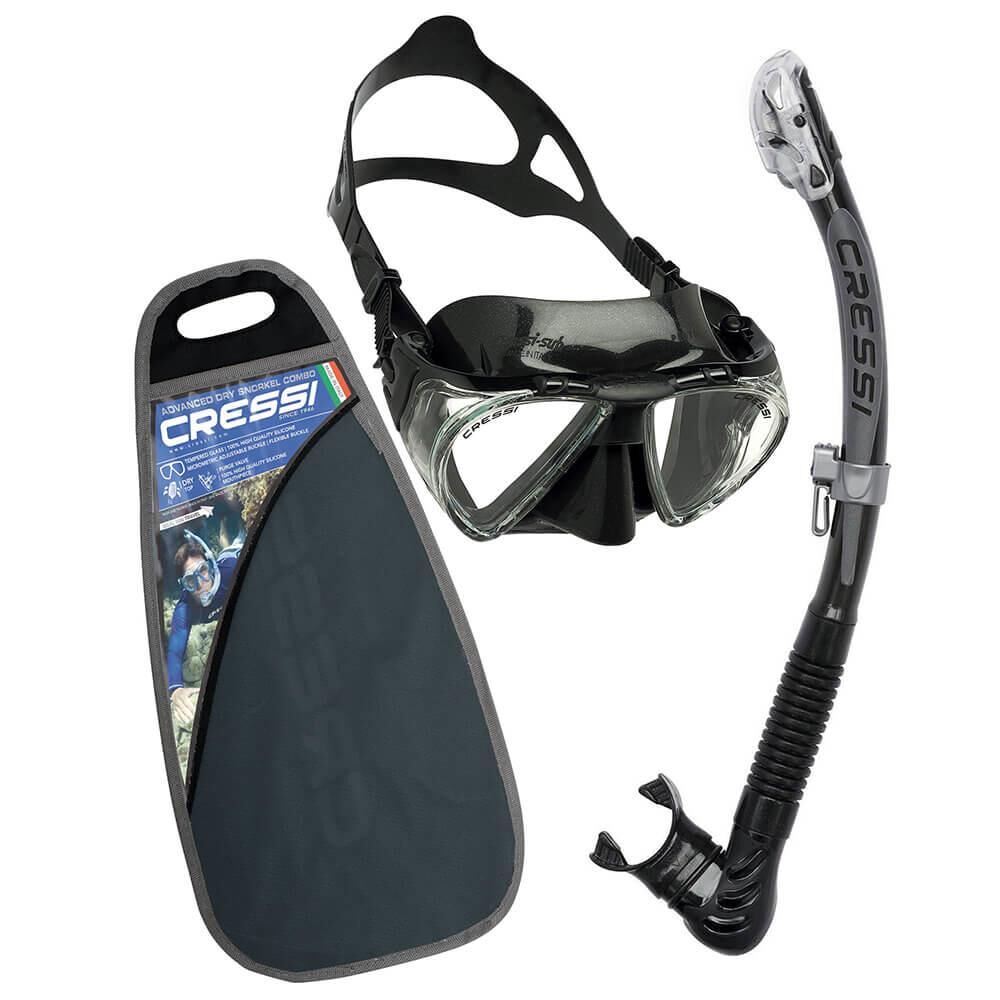 Cressi Penta - Alpha Maske Şnorkel Set BLACK - BLACK