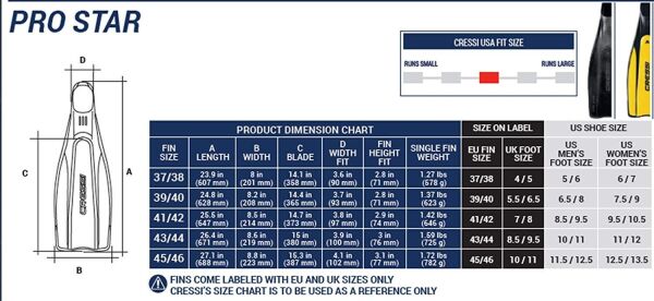 Cressi Pro Star Palet Maske Şnorkel Seti BLACK - NO:45-46