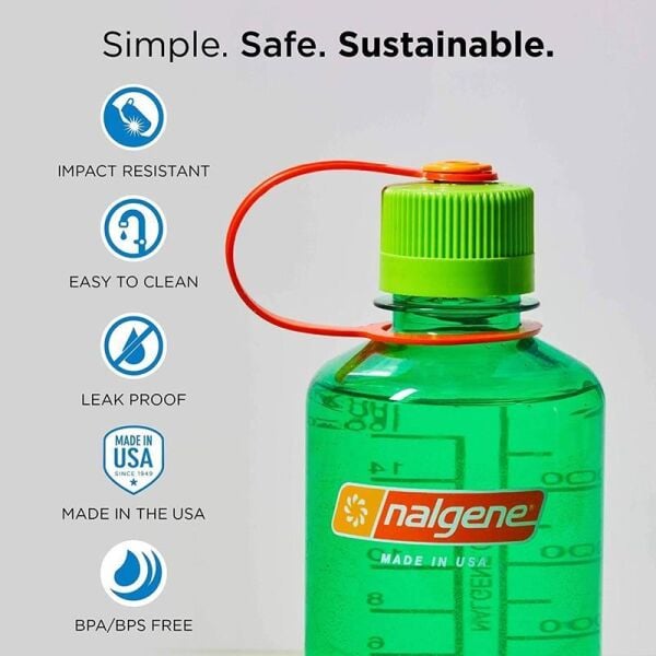 Nalgene 32oz Narrow Mouth Loop-Tops Tritan Suluk Clementine