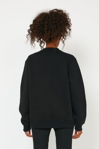 North Trace Seasonal Kadın Sweatshirt ( Climbing Baskılı ) SİYAH - S