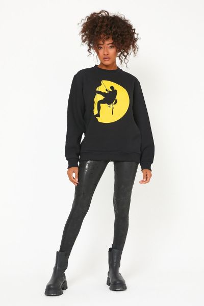 North Trace Seasonal Kadın Sweatshirt ( Climbing Baskılı ) SİYAH - XL