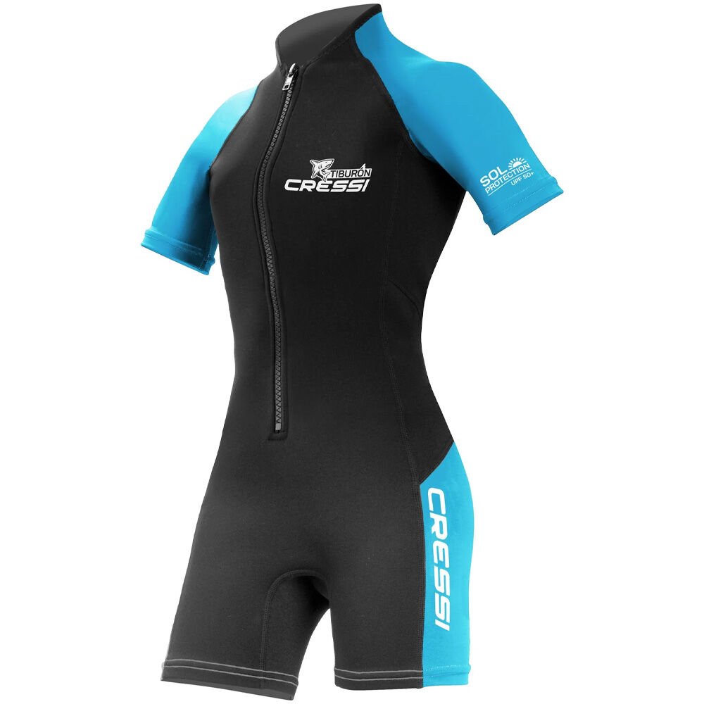 Cressi Tiburon Lady Shorty Dalış Elbisesi BLACK / AQUAMARINE - 2MM - NO:1 / XS