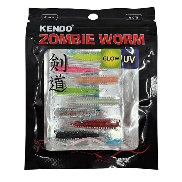 Kendo Zombie Worm Blueberry Scent CY029 Lrf Silikonu 4cm ( MixColor )