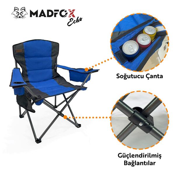 Madfox Echo Katlanır Kamp Sandalyesi MAVİ