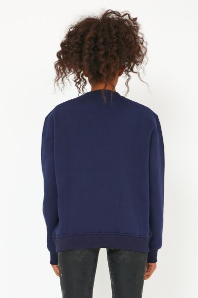 North Trace Seasonal Kadın Sweatshirt ( Dağ Baskılı ) LACİVERT - M