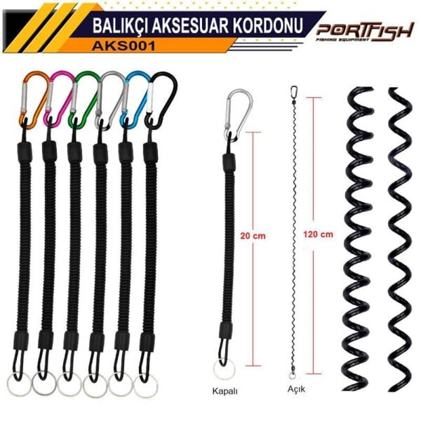 Portfish Karabinalı Balıkçı Aksesuar Kordonu [ 20*120cm ]