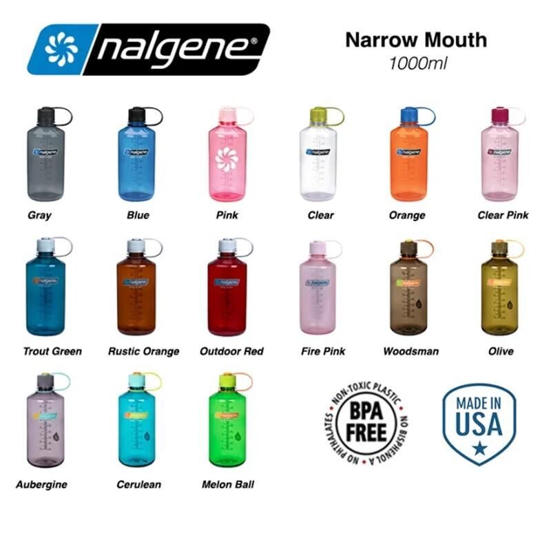 Nalgene 32oz NM Narrow Mouth Sustain Suluk Clear/W.Green Clos