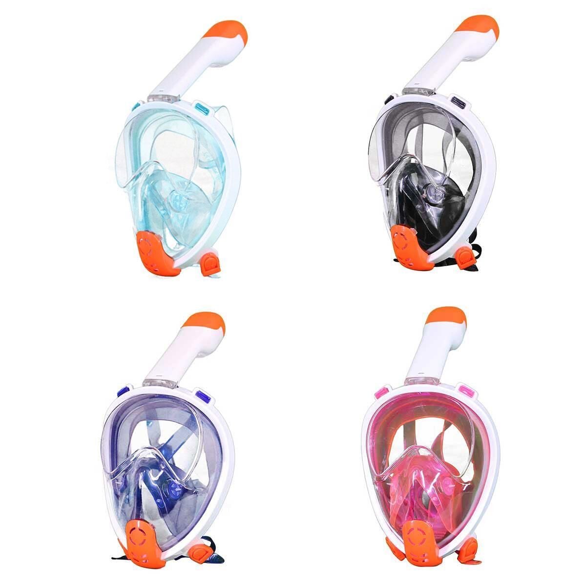 Bermuda Full Face Tam Yüz Dalış Maske Şnorkel Set PEMBE