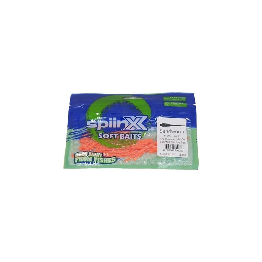 Spiinx Sandworm Silikon 6cm Lrf Silikon Yem UV Orange