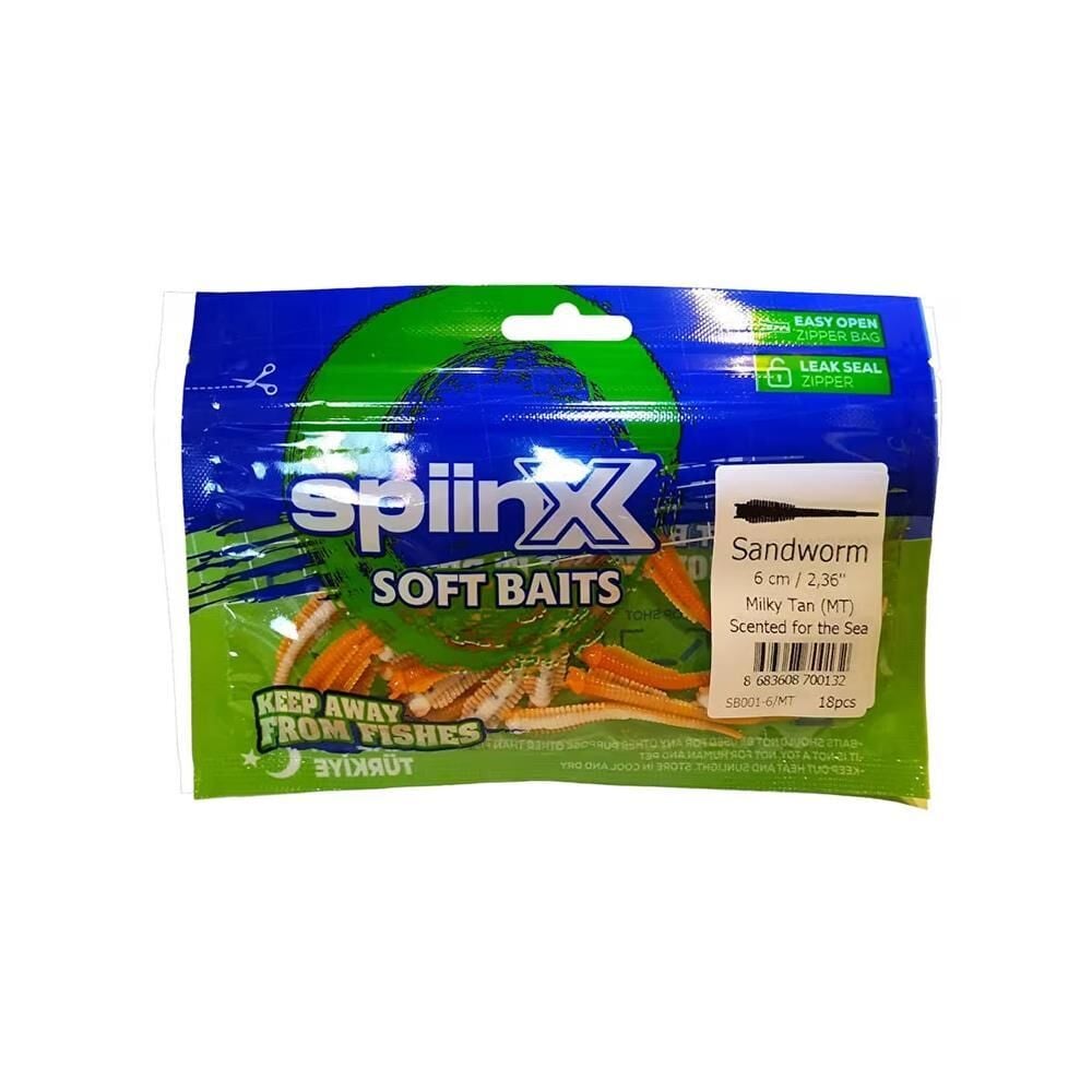Spiinx Sandworm Silikon 6cm Lrf Silikon Yem Milky Tan