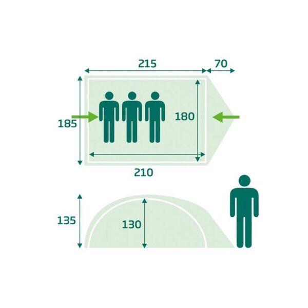 Loap Hiker 3 Kişilik Kamp Çadırı GRİ
