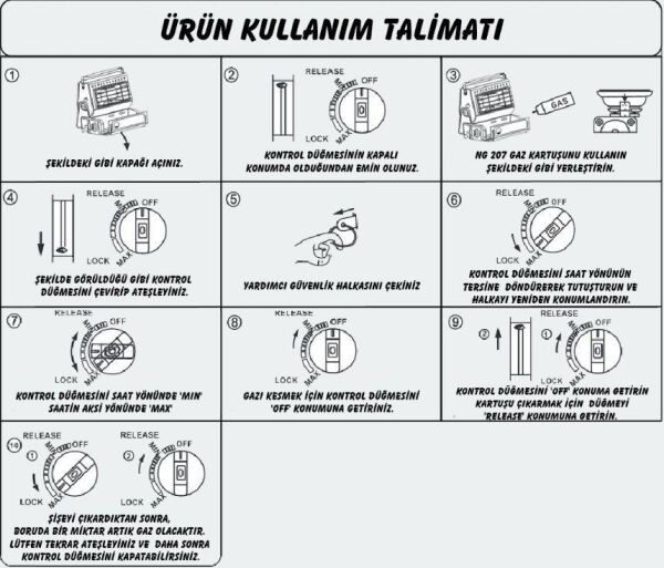 Nurgaz Kartuşlu Portatif Kamp Soba TURUNCU