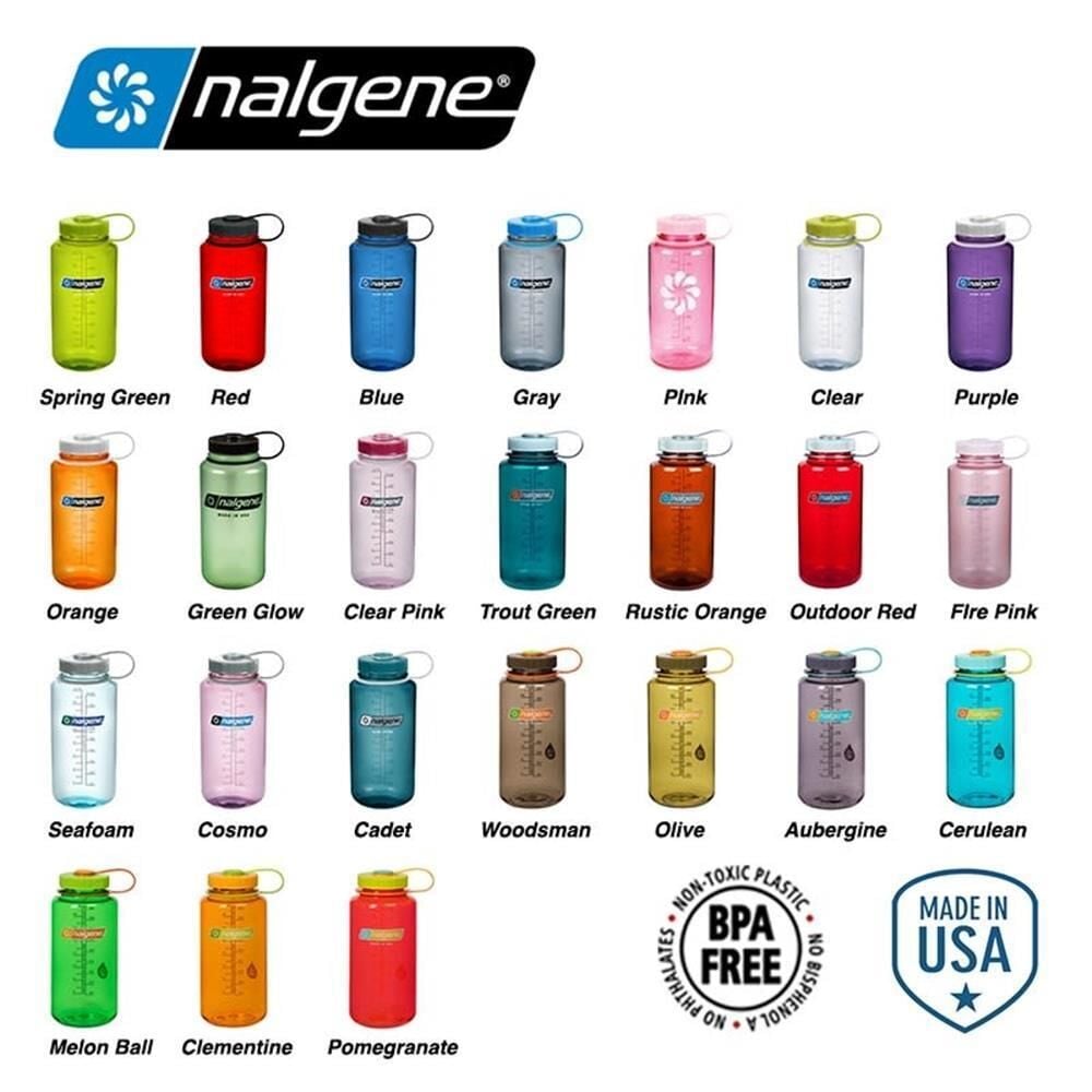 Nalgene 32oz WM Loop-Top Tritan Suluk Clear/W.Green Clos
