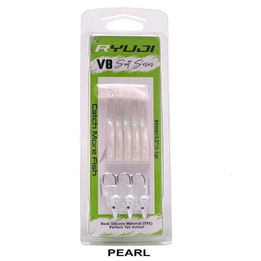 Ryuji V8 8cm 5.5gr Silikon Yem PEARL