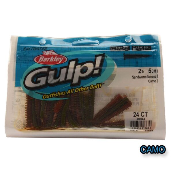 Berkley Gulp Alive Sandworm 5Cm 2İnç 24Ct Silikon Yem MOTOR OİL RED FLECK