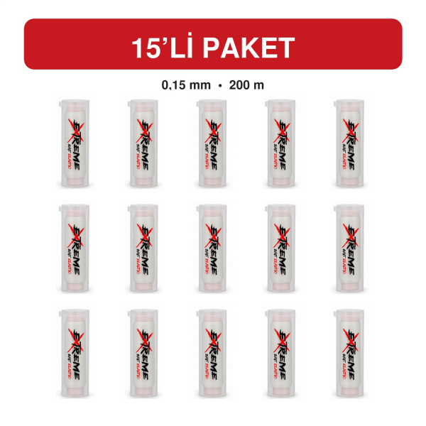 Kapsüllü Elastik Yem İpi 200mt 0.15mm ( 15 li Paket )