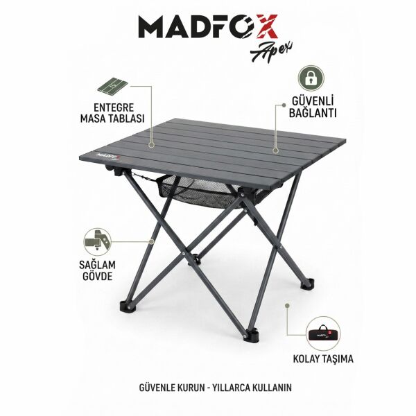 Madfox Apex Katlanabilir Alüminyum Kamp Masası (Motorcu Masası)