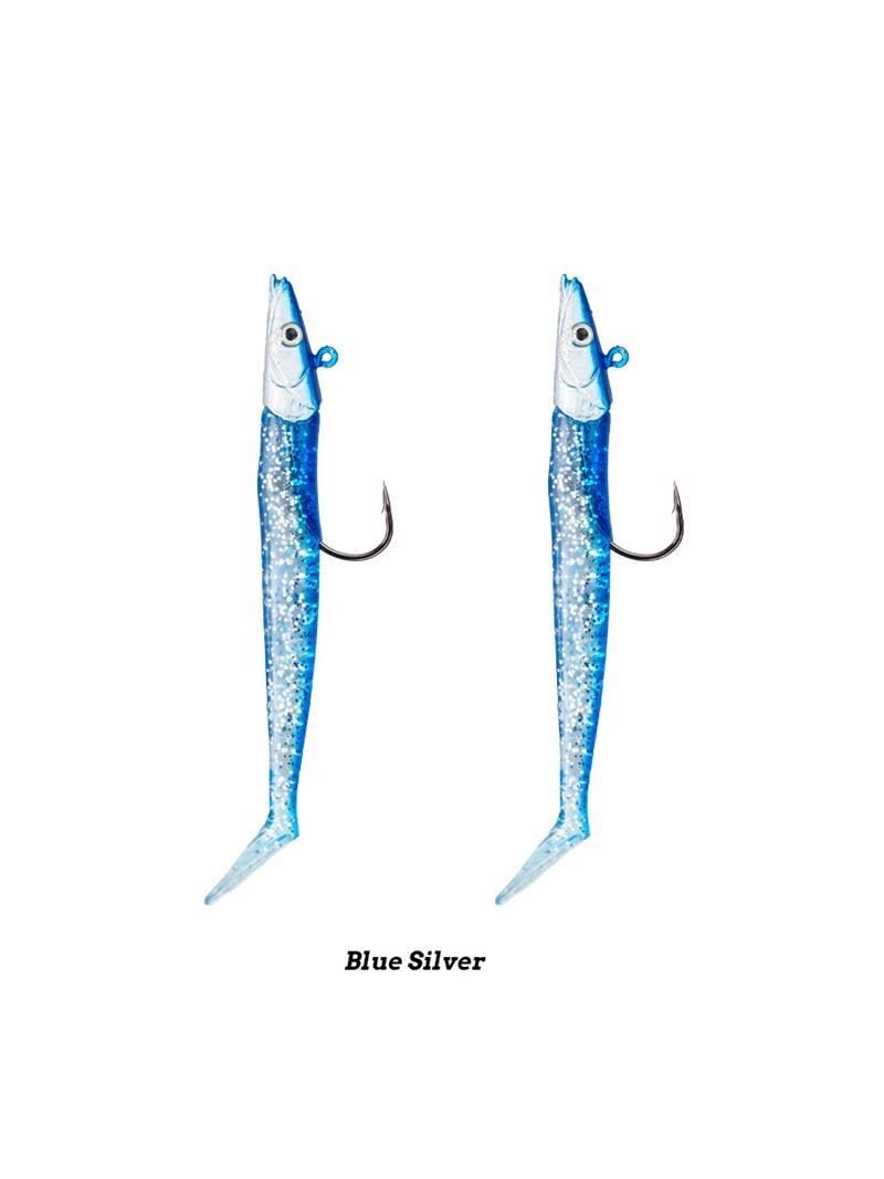 Fujin Zand Eel 11cm 7gr-14gr Double Body+Head Silikon Balık BLUE SİLVER