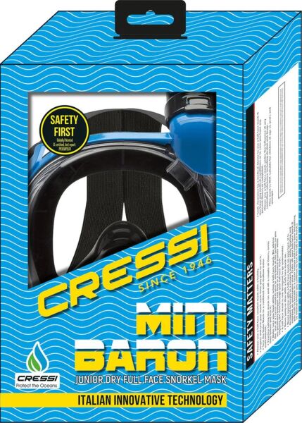 Cressi Baron Çocuk Tam Yüz Maske CLEAR-ORANGE