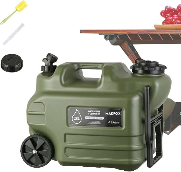 Madfox Galon Air PE Tekerlekli Musluklu Su Bidonu 28 Litre GREEN