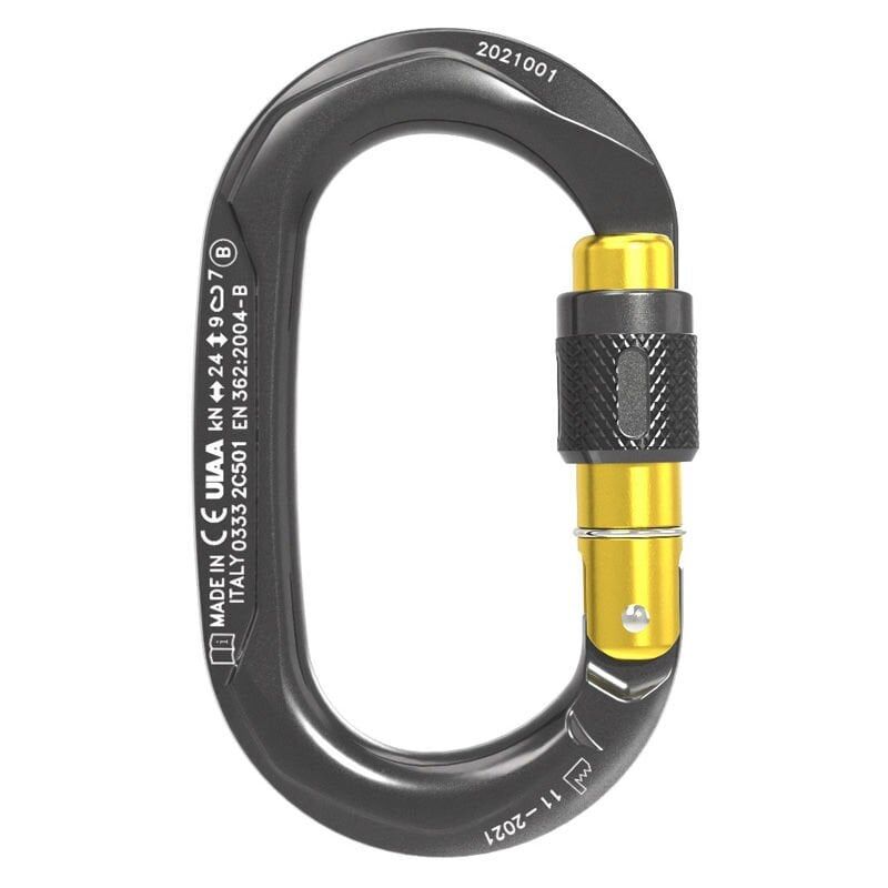Climbing Technology Çelik Oval Karabina | Gri/Sarı