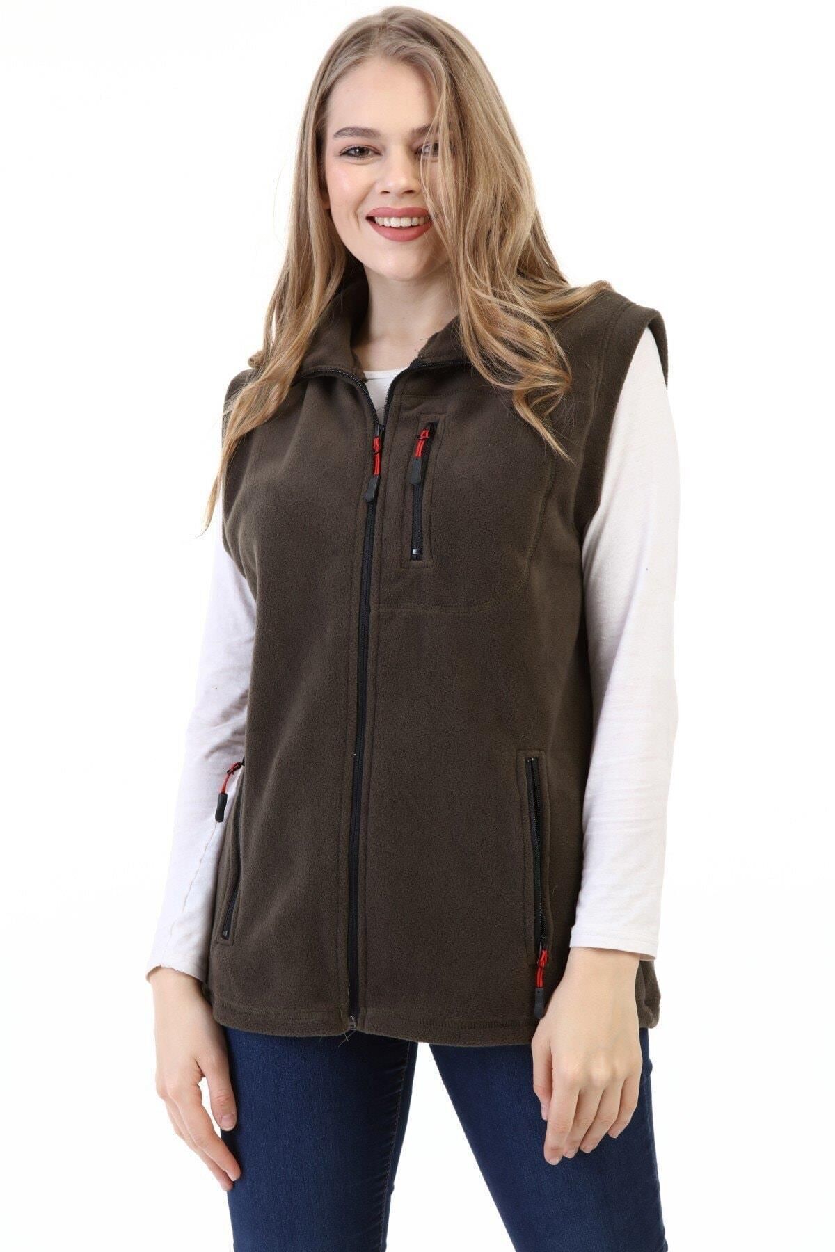 North Trace Hurricane Kadın Polar Yelek HAKİ - XL