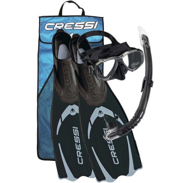 Cressi Pluma Palet Maske Şnorkel Seti BLACK - NO:39-40