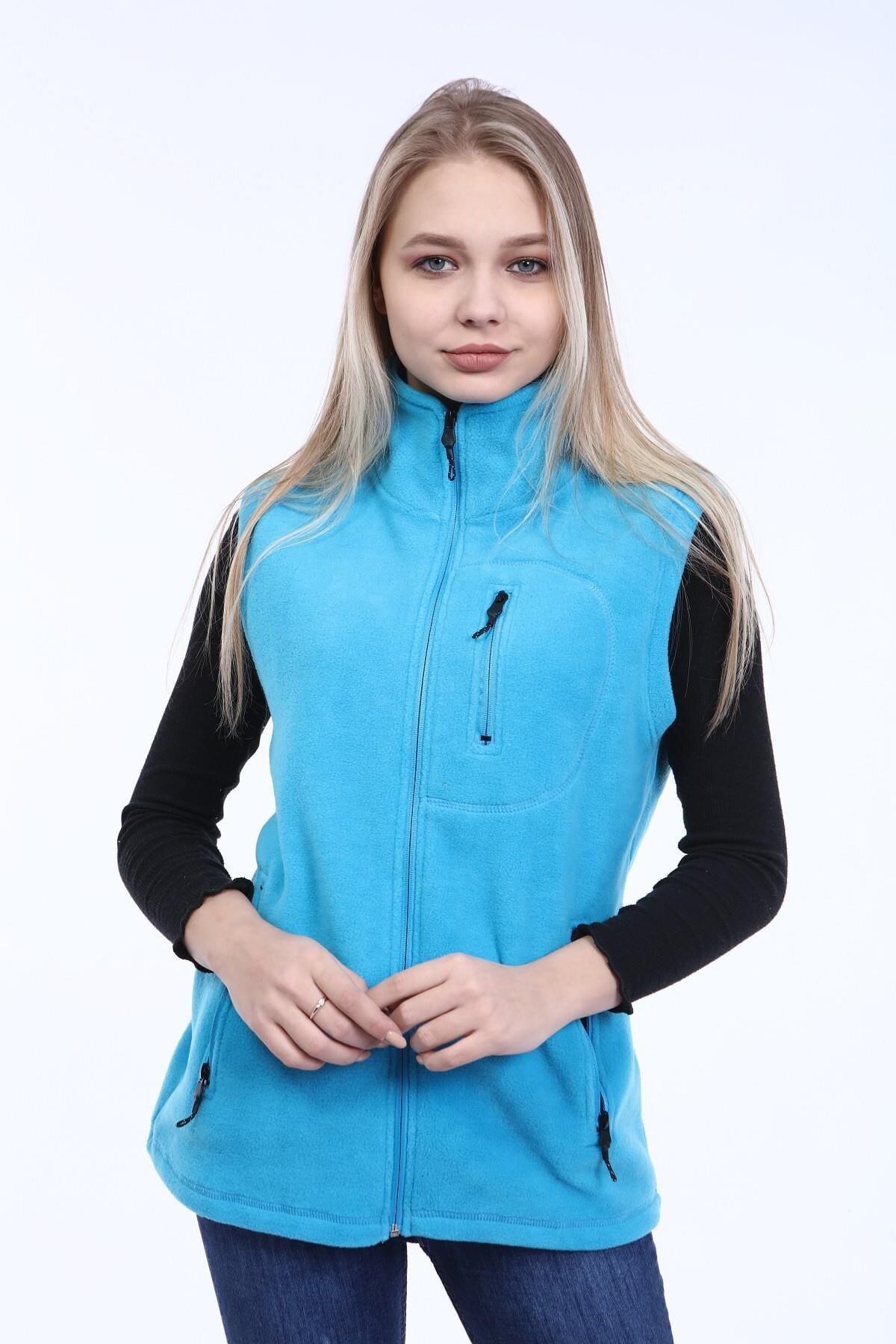 North Trace Hurricane Kadın Polar Yelek TURKUAZ - XL