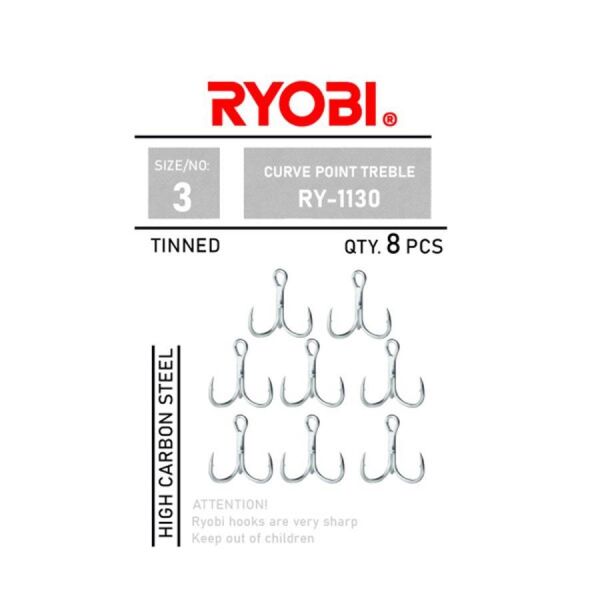 Ryobi Curve Point Treble RY-1130 Üçlü Olta İğnesi NO:5